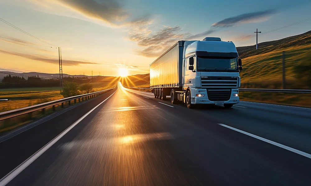 Lkw auf einer Spezialtransportroute